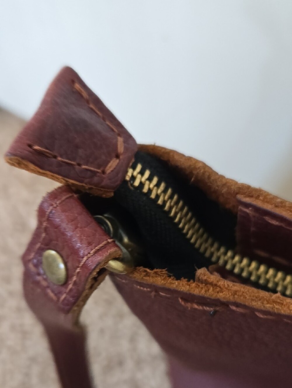 Portland Leather Mini Crossbody Zipper Tote - Picture 3 of 16